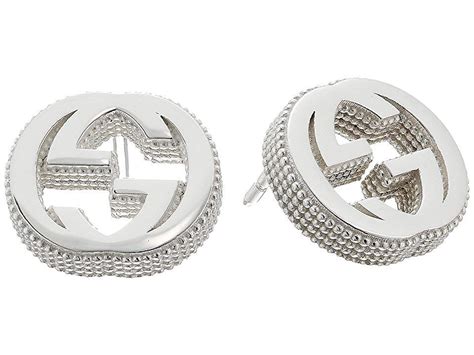 gucci 18k gg tissue stud earrings|gucci interlocking g silver earrings.